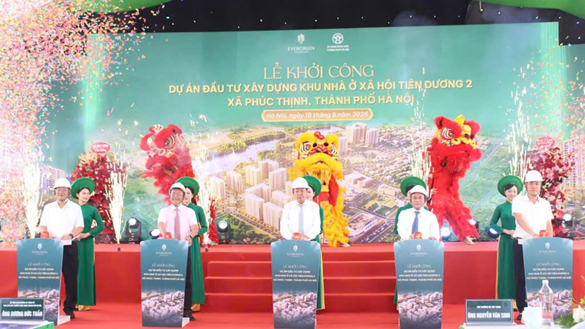Lễ khởi công dự án Evergreen Premium nhà ở xã hội Tiên Dương 2 tại Hà Nội