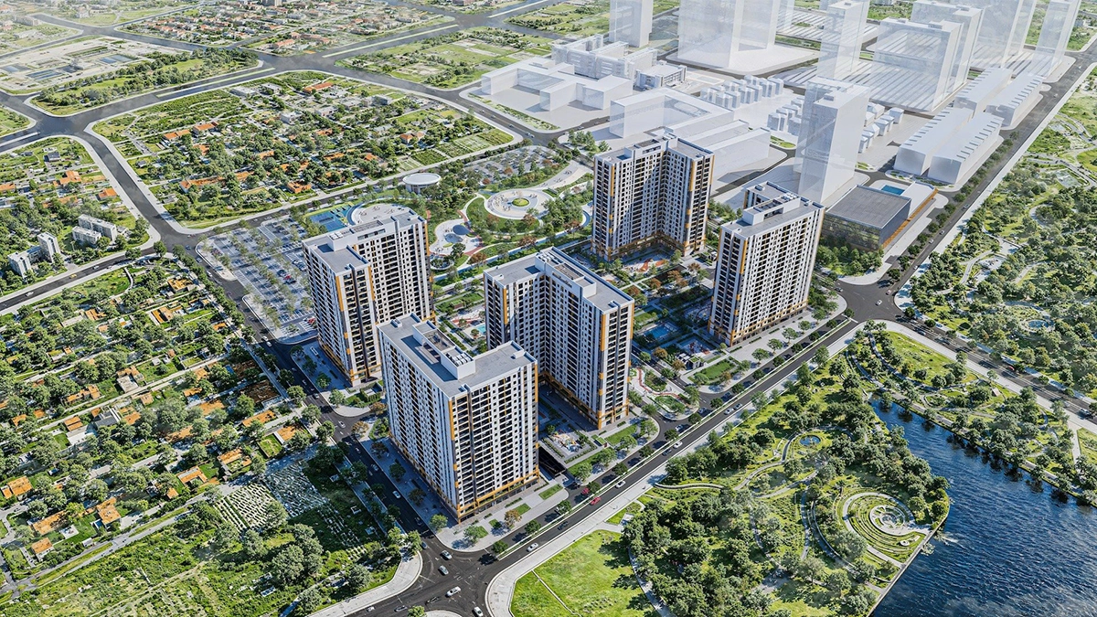 Phối cảnh tổng thể Evergreen Premium giai đoạn 1 tại Tiên Dương 2